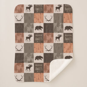 Abenteuer erwartet Minky/Sherpa Baby Blanket in Ru Sherpadecke