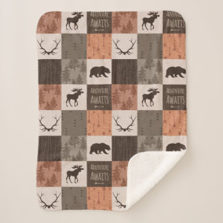 Abenteuer erwartet Minky/Sherpa Baby Blanket in Ru Sherpadecke