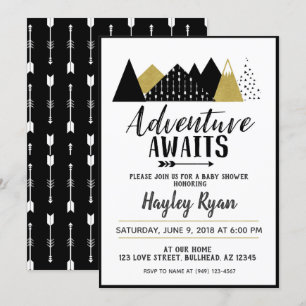 Abenteuer erwartet Pfeil Baby Dusche einladen Einladung