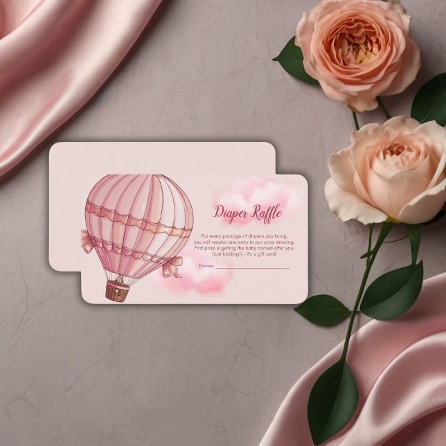 Abenteuer erwartet Pink Hot Air Ballon Baby Dusche Begleitkarte (Von Creator hochgeladen)