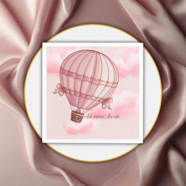 Abenteuer erwartet Pink Hot Air Ballon Baby Dusche Serviette (Von Creator hochgeladen)