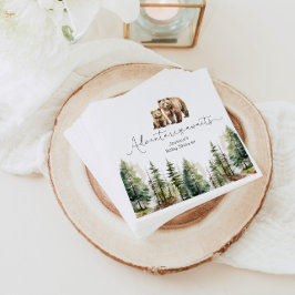 Abenteuer erwartet Waldbärendusche Serviette