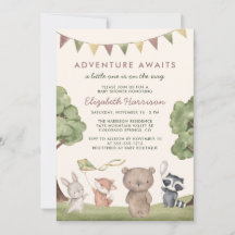 Abenteuer erwartet Waldtiere Baby Shower