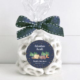 Abenteuer erwartet Woodland Animals Baby Shower Runder Aufkleber