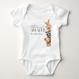 Abenteuer erwartet Woodland Animals Baby Shower Strampler