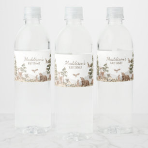 Abenteuer erwartet Woodland Animals Baby Shower Wasserflaschenetikett