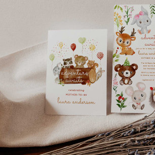 Abenteuer erwartet Woodland Creatures Baby Shower Poster