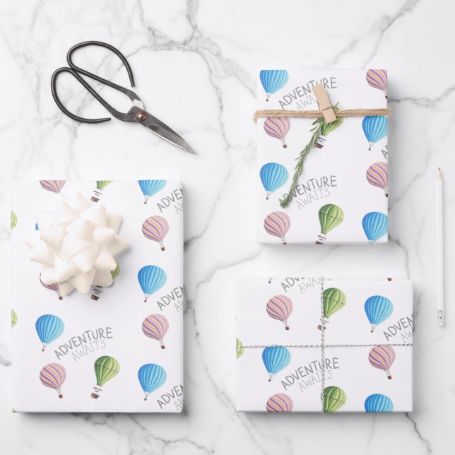 Abenteuer erwartet Wrapping Paper Flat Sheets Geschenkpapier Set (Vorderseite)