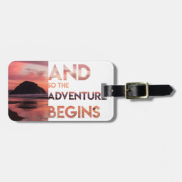 Abenteuer fängt an gepäckanhänger