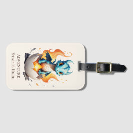 Abenteuer fängt hier an Drache zu schlagen Gepäckanhänger