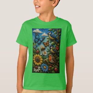 Abenteuer-Garten 3D-Mosaik-T-Shirt T-Shirt