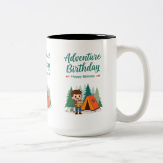 Abenteuer Geburtstag Camping Kinder Kunst Zweifarbige Tasse