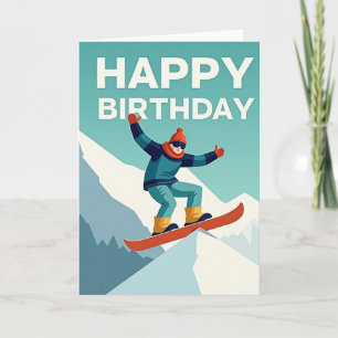 Abenteuer Geburtstag Snowboard Karte