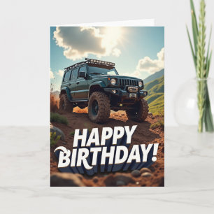 Abenteuer-Geburtstagsgrußkarte für Offroad-Fahrten Karte