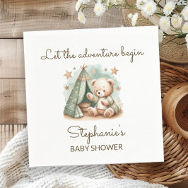 Abenteuer heißt Teddy Bear Baby Shower nennen Serviette