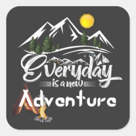 Abenteuer heute quadratischer aufkleber
