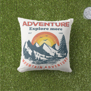 Abenteuer Horizont: Retro Berg Expedition Kissen
