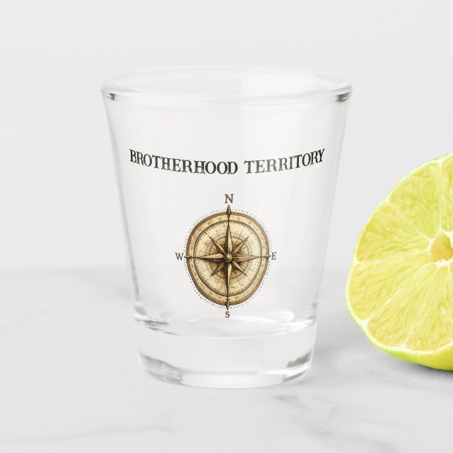 Abenteuer-Hütten-Trip-Junggesellenabschied-Rustika Schnapsglas (Vorderseite)