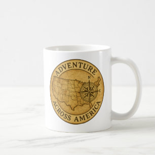 Abenteuer in Amerika Vintage Karte Kaffeetasse