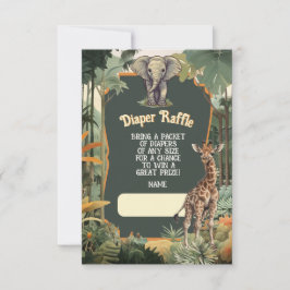 Abenteuer Jungle Animals Dusche Windeln Raffle Einladung