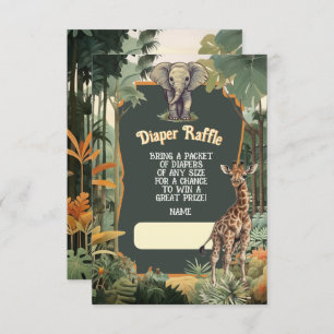 Abenteuer Jungle Animals Dusche Windeln Raffle Einladung