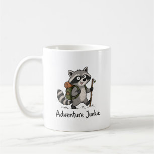 Abenteuer-Junkie-Waschbär-Wanderung Kaffeetasse