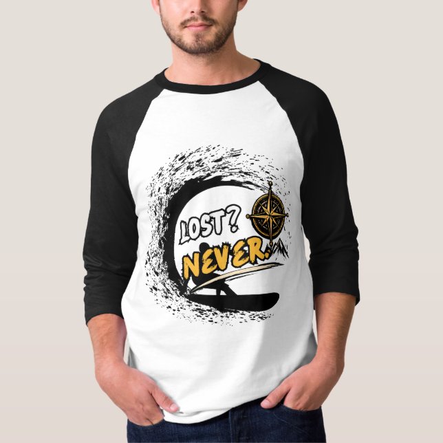 Abenteuer Langarm T-Shirt 'Never Lost' (Vorderseite)