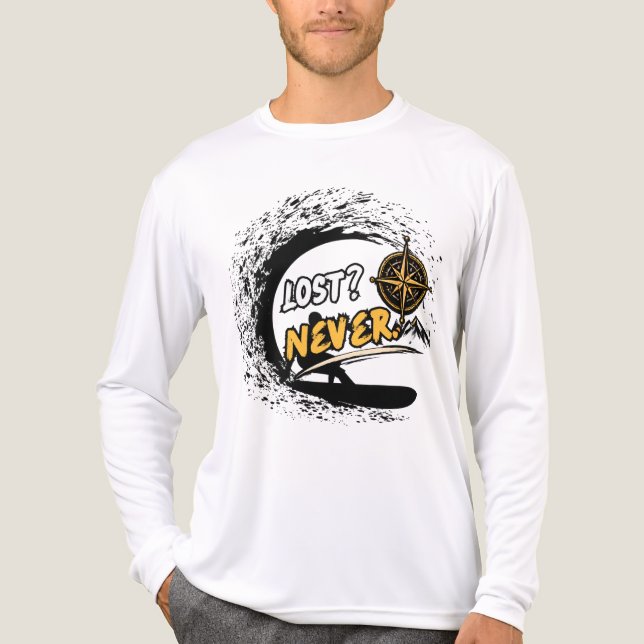 Abenteuer Langarm T-Shirt 'Never Lost' Tri-Blend Shirt (Vorderseite)