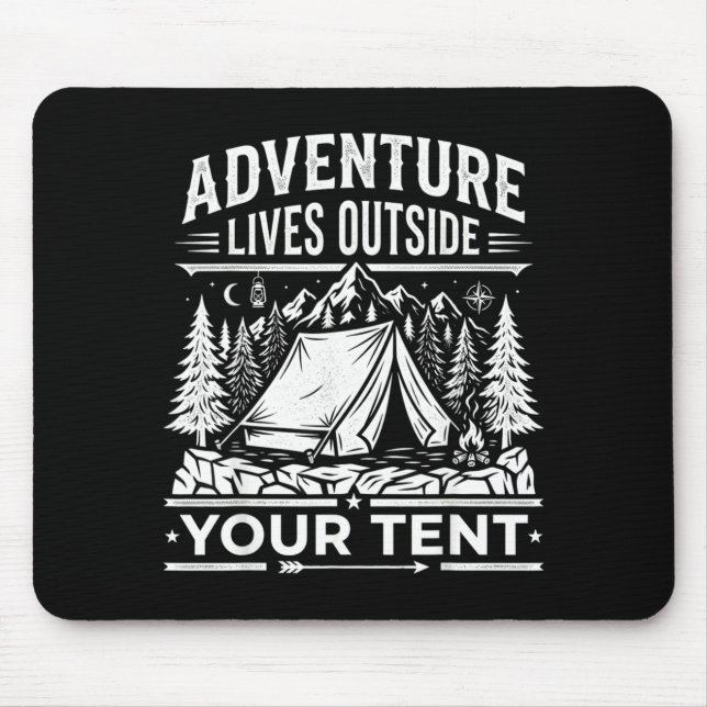 Abenteuer leben außerhalb des Zeltes Camping Wande Mousepad (Vorne)