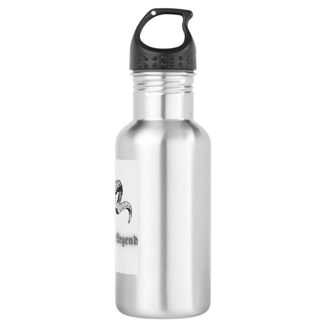 Abenteuer-Legende – Ram Skull Gothic-Emblem Edelstahlflasche (Vorderseite)