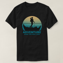 Abenteuer macht den ersten Schritt zum Retro-Sonne T-Shirt