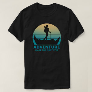 Abenteuer macht den ersten Schritt zum Retro-Sonne T-Shirt