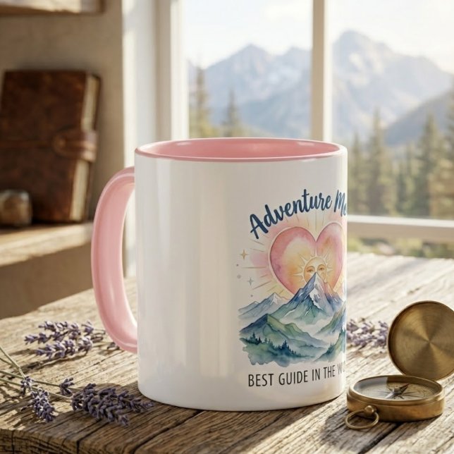 Abenteuer Mama Wasserfarbe Berg Tasse (Von Creator hochgeladen)