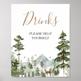 Abenteuer mit Kiefernbaum erwartet Paar-Shower-Dri Poster
