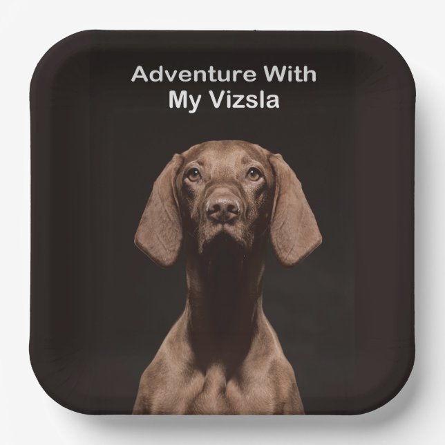 Abenteuer mit meinem Vizsla Pappteller (Vorderseite)