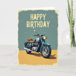 Abenteuer-Motorrad-Geburtstagskarte Karte