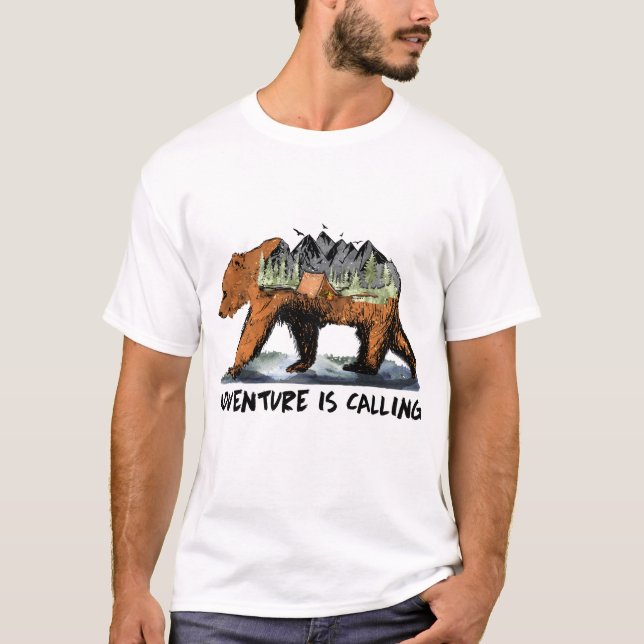 Abenteuer nennt Camping Bär T-Shirt (Vorderseite)