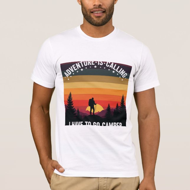 Abenteuer nennt man Camping Wandern Natur Sonnenun T-Shirt (Vorderseite)
