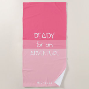 Abenteuer Ombre Pink   Monogram Beach Handtuch