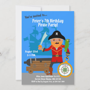 Abenteuer Piratenführer Geburtstagsparty Einladung