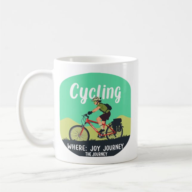 Abenteuer-Radfahrer "Joy Journey"  Kaffeetasse (Links)