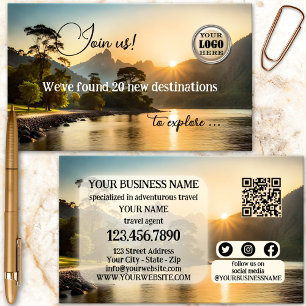 Abenteuer-Reiseagent Moderne QR-Code Visitenkarte