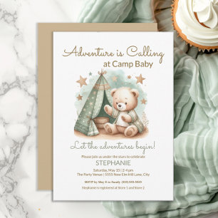 Abenteuer ruft Camp-Baby-Party Einladung