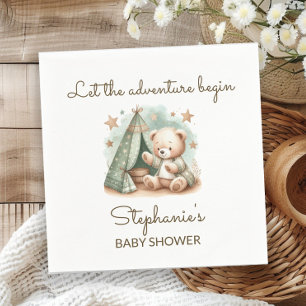 Abenteuer ruft Teddybär-Baby-Party Serviette