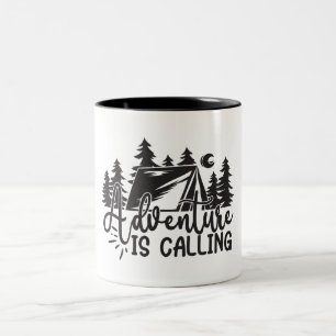 Abenteuer ruft zweifarbige tasse