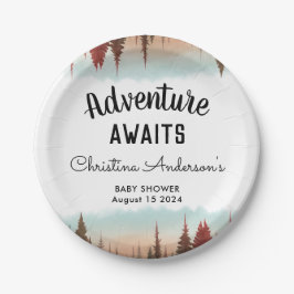 Abenteuer Rustic Forest Baby Dusche Pappteller