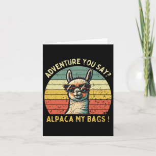 Abenteuer Sie Sagen Alpaka Meine Taschen Vintage F Karte