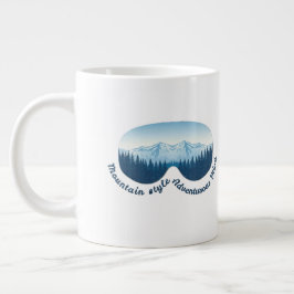 Abenteuer-Skibrille-Bergreflexion Jumbo-Tasse