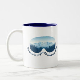 Abenteuer-Skibrille-Bergreflexion Zweifarbige Tasse