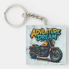 Abenteuer-Traumfahrt / Vintage-Chopper-Motorrad  Schlüsselanhänger